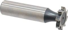 Interstate - 3/4" Diam x 1/8" Face Width, High Speed Steel, 10 Teeth, Shank Connection Woodruff Keyseat Cutter - Uncoated, 2-1/8" OAL x 1/2" Shank, Staggered Teeth, ANSI 406, Old Standard 7 - Exact Industrial Supply