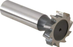 Interstate - 1" Diam x 7/32" Face Width, High Speed Steel, 12 Teeth, Shank Connection Woodruff Keyseat Cutter - Uncoated, 2-7/32" OAL x 1/2" Shank, Staggered Teeth, ANSI 708, Old Standard 14 - Exact Industrial Supply