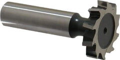 Interstate - 1-1/8" Diam x 7/32" Face Width, High Speed Steel, 12 Teeth, Shank Connection Woodruff Keyseat Cutter - Uncoated, 2-7/32" OAL x 1/2" Shank, Staggered Teeth, ANSI 709, Old Standard 17 - Exact Industrial Supply