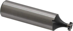 Interstate - 1/4" Diam x 1/16" Face Width, High Speed Steel, 6 Teeth, Shank Connection Woodruff Keyseat Cutter - Uncoated, 2-1/16" OAL x 1/2" Shank, Staggered Teeth, ANSI 202, Old Standard 201 - Exact Industrial Supply