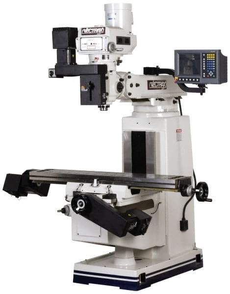 Vectrax - 54" Long x 10" Wide, 3 Phase Acurite Millpower CNC Milling Machine - Variable Speed Pulley Control, R8 Taper, 5 hp - Exact Industrial Supply