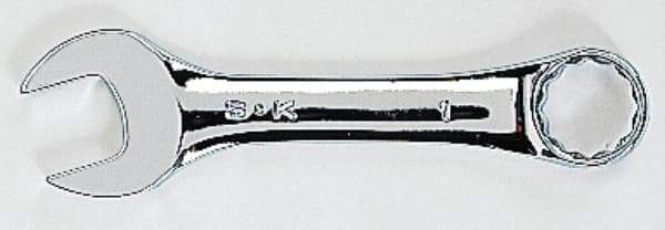 SK - 3/8" 12 Point Offset Combination Wrench - 15° Offset Angle, 3-3/4" OAL, Steel, Chrome Finish - Exact Industrial Supply
