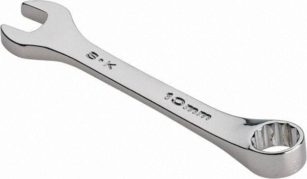SK - 10mm 12 Point Offset Combination Wrench - 15° Offset Angle, 3-3/4" OAL, Steel, Chrome Finish - Exact Industrial Supply
