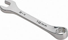 SK - 10mm 12 Point Offset Combination Wrench - 15° Offset Angle, 3-3/4" OAL, Steel, Chrome Finish - Exact Industrial Supply