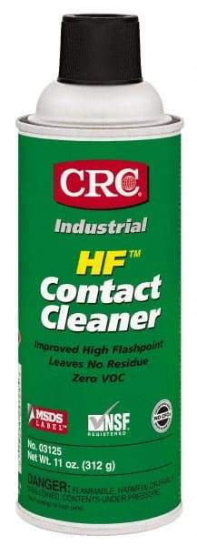 CRC - 11 Ounce Aerosol Contact Cleaner - 205°F Flash Point, 45,700 Volt Dielectric Strength, Flammable, Food Grade, Plastic Safe - Exact Industrial Supply