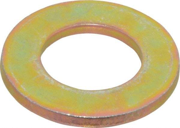 Made in USA - 3/4" Screw, Grade 8 Alloy Steel SAE Flat Washer - 13/16" ID x 1-1/2" OD, 0.146" Thick, Zinc Yellow Dichromate Finish - Exact Industrial Supply