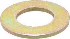 Made in USA - 1" Screw, Grade 8 Alloy Steel SAE Flat Washer - 1-1/16" ID x 2" OD, 0.16" Thick, Zinc Yellow Dichromate Finish - Exact Industrial Supply