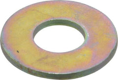 Made in USA - 9/16" Screw, Grade 8 Alloy Steel USS Flat Washer - 0.62" ID x 1.499" OD, 0.132" Thick, Zinc Yellow Dichromate Finish - Exact Industrial Supply