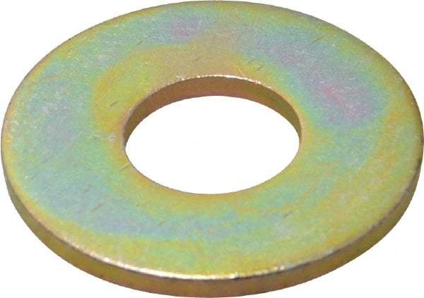 Made in USA - 5/8" Screw, Grade 8 Alloy Steel USS Flat Washer - 0.681" ID x 1.78" OD, 0.16" Thick, Zinc Yellow Dichromate Finish - Exact Industrial Supply