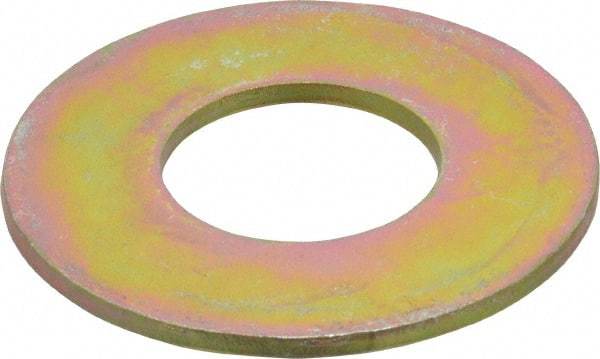 Made in USA - 1-1/4" Screw, Grade 8 Alloy Steel USS Flat Washer - 1.368" ID x 3.03" OD, 0.192" Thick, Zinc Yellow Dichromate Finish - Exact Industrial Supply