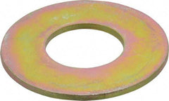 Made in USA - 1-1/4" Screw, Grade 8 Alloy Steel USS Flat Washer - 1.368" ID x 3.03" OD, 0.192" Thick, Zinc Yellow Dichromate Finish - Exact Industrial Supply