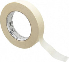 3M - 1" Wide x 60 Yd Long Tan Paper Masking Tape - Series 2214, 5.4 mil Thick, 23 In/Lb Tensile Strength - Exact Industrial Supply