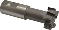 Made in USA - 1-27/32" Cut Diam, 53/64" Cut Width, 1-1/32" Neck Diam, 1-1/4" Shank Diam, 4-13/16" OAL, C2 Carbide-Tipped T-Slot Cutter - Uncoated, 1" Bolt, 2-5/16" Shank Length, Staggered Teeth, 8 Teeth, Weldon Flat - Exact Industrial Supply