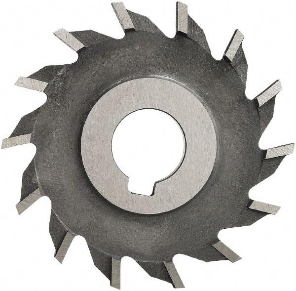 Made in USA - 4" Diam x 3/8" Width of Cut, 24 Teeth, High Speed Steel Side Milling Cutter - Straight Teeth, Uncoated - Exact Industrial Supply