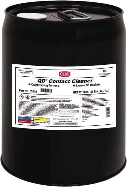 CRC - 5 Gallon Pail Contact Cleaner - 0°F Flash Point, 22,600 Volt Dielectric Strength, Flammable, Food Grade, Plastic Safe - Exact Industrial Supply