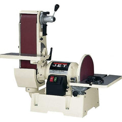 Jet - 48 Inch Long x 6 Inch Wide Belt, 12 Inch Diameter, Horizontal and Vertical Combination Sanding Machine - 2,500 Ft./min Belt Speed, 1-1/2 HP, Single Phase - Exact Industrial Supply