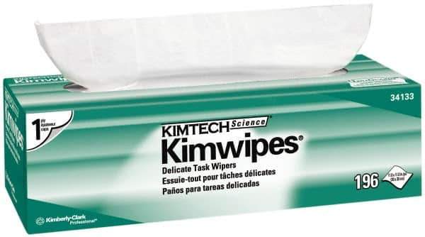 Kimtech - Dry Clean Room/Lab/Critical Task Wipes - Pop-Up, 11-3/4" x 11-3/4" Sheet Size, White - Exact Industrial Supply