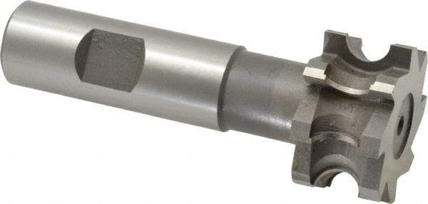 Whitney Tool Co. - 3/16" Radius, 3/8" Circle Diam, 1-3/8" Cutter Diam, 3/4" Cutting Width, Shank Connection, Concave Radius Cutter - 3/4" Shank Diam, 3-1/2" OAL, High Speed Steel, Uncoated, Profile Ground, 8 Teeth, Weldon Flat - Exact Industrial Supply