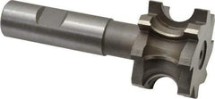 Whitney Tool Co. - 5/16" Radius, 5/8" Circle Diam, 1-3/4" Cutter Diam, 1-1/8" Cutting Width, Shank Connection, Concave Radius Cutter - 3/4" Shank Diam, 4" OAL, High Speed Steel, Uncoated, Profile Ground, 8 Teeth, Weldon Flat - Exact Industrial Supply