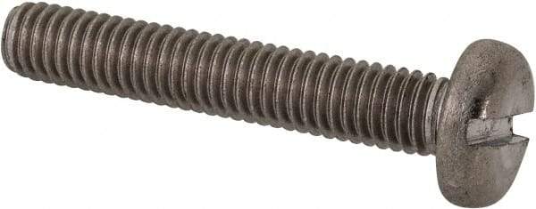 Value Collection - M6x1.00 Metric Coarse, 35mm Length Under Head Slotted Drive Machine Screw - Pan Head, Grade 316 & A4 Stainless Steel, Uncoated, Without Washer - Exact Industrial Supply