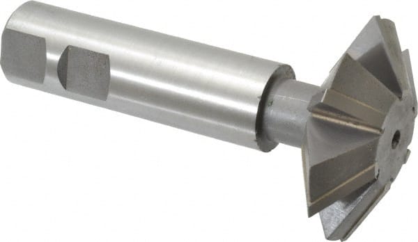 Whitney Tool Co. - 2-1/4° 2-1/4" Cut Diam, 3/4" Cut Width, 7/8" Shank, Carbide-Tipped Double-Angle Cutter - Exact Industrial Supply