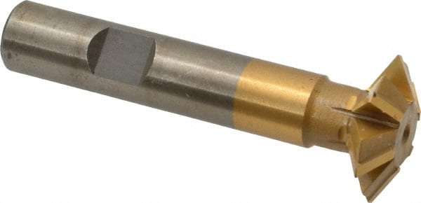 Whitney Tool Co. - 1° 1" Cut Diam, 5/16" Cut Width, 1/2" Shank, Carbide-Tipped Double-Angle Cutter - Exact Industrial Supply