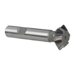 Whitney Tool Co. - 1° 1" Cut Diam, 3/8" Cut Width, 1/2" Shank, Carbide-Tipped Double-Angle Cutter - Exact Industrial Supply