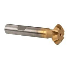 Whitney Tool Co. - 3/4° 3/4" Cut Diam, 1/4" Cut Width, 3/8" Shank, Carbide-Tipped Double-Angle Cutter - Exact Industrial Supply