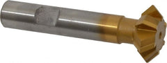 Whitney Tool Co. - 1° 1" Cut Diam, 3/8" Cut Width, 1/2" Shank, Carbide-Tipped Double-Angle Cutter - Exact Industrial Supply