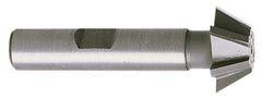 Whitney Tool Co. - 1-1/2" Diam x 5/8" Width of Cut, 60° Included Angle, Shank Connection, Carbide Tipped Single Angle Cutter - 3/4" Shank Diam, 2-3/4" Overall Length, Right Hand Cut, TiN Coated - Exact Industrial Supply
