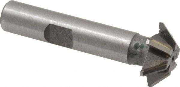 Whitney Tool Co. - 3/4" Diam x 3/16" Width of Cut, 45° Included Angle, Shank Connection, Carbide Tipped Single Angle Cutter - 3/8" Shank Diam, 2-1/8" Overall Length, Right Hand Cut, Uncoated - Exact Industrial Supply