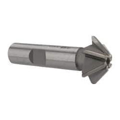 Whitney Tool Co. - 1" Diam x 5/16" Width of Cut, 45° Included Angle, Shank Connection, Carbide Tipped Single Angle Cutter - 1/2" Shank Diam, 2-1/2" Overall Length, Right Hand Cut, Uncoated - Exact Industrial Supply