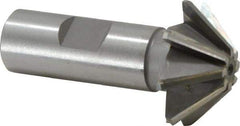 Whitney Tool Co. - 1-1/2" Diam x 1/2" Width of Cut, 45° Included Angle, Shank Connection, Carbide Tipped Single Angle Cutter - 3/4" Shank Diam, 2-3/4" Overall Length, Right Hand Cut, Uncoated - Exact Industrial Supply