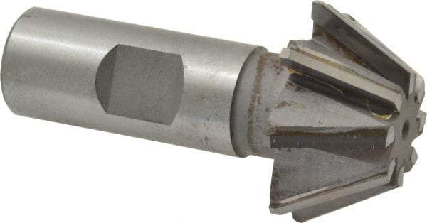 Whitney Tool Co. - 1-1/2" Diam x 5/8" Width of Cut, 60° Included Angle, Shank Connection, Carbide Tipped Single Angle Cutter - 3/4" Shank Diam, 2-3/4" Overall Length, Right Hand Cut, Uncoated - Exact Industrial Supply