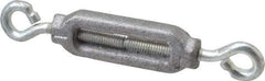 Made in USA - 36 Lb Load Limit, #8 Thread Diam, 1-1/4" Take Up, Aluminum Eye & Eye Turnbuckle - 1-13/16" Body Length, 9/64" Neck Length, 3-3/8" Closed Length - Exact Industrial Supply