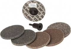 3M - 7 Piece Deburring Kit - 3" Diam Unitized Wheels in Fine, Medium & Coarse Grades, Quick Change Connection - Exact Industrial Supply