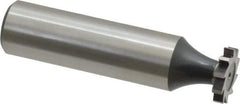Interstate - 1/2" Diam x 3/32" Face Width, High Speed Steel, 8 Teeth, Shank Connection Woodruff Keyseat Cutter - Uncoated, 2-3/32" OAL x 1/2" Shank, Straight Teeth, ANSI 304, Old Standard 2 - Exact Industrial Supply