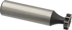 Interstate - 1/2" Diam x 1/8" Face Width, High Speed Steel, 8 Teeth, Shank Connection Woodruff Keyseat Cutter - Uncoated, 2-1/8" OAL x 1/2" Shank, Straight Teeth, ANSI 404, Old Standard 3 - Exact Industrial Supply