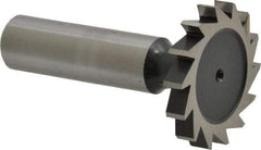 Interstate - 1-1/4" Diam x 3/16" Face Width, High Speed Steel, 14 Teeth, Shank Connection Woodruff Keyseat Cutter - Uncoated, 2-3/16" OAL x 1/2" Shank, Straight Teeth, ANSI 610, Old Standard 19 - Exact Industrial Supply