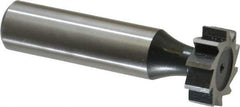 Interstate - 3/4" Diam x 1/4" Face Width, High Speed Steel, 10 Teeth, Shank Connection Woodruff Keyseat Cutter - Uncoated, 2-1/4" OAL x 1/2" Shank, Straight Teeth, ANSI 806, Old Standard 91 - Exact Industrial Supply