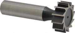 Interstate - 1" Diam x 3/8" Face Width, High Speed Steel, 12 Teeth, Shank Connection Woodruff Keyseat Cutter - Uncoated, 2-3/8" OAL x 1/2" Shank, Straight Teeth, ANSI 1208, Old Standard 152 - Exact Industrial Supply