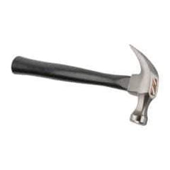 Stanley - 13/16 Lb Head, Curved Claw Nail Hammer - 12-19/64" OAL, Carbon Steel Head, Smooth Face, Wood Handle - Exact Industrial Supply