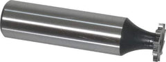 Interstate - 1/2" Diam x 1/16" Face Width, Cobalt, 10 Teeth, Shank Connection Woodruff Keyseat Cutter - Uncoated, 2-1/16" OAL x 1/2" Shank, Straight Teeth, ANSI 204, Old Standard 1 - Exact Industrial Supply