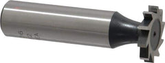 Interstate - 3/4" Diam x 1/8" Face Width, Cobalt, 10 Teeth, Shank Connection Woodruff Keyseat Cutter - Uncoated, 2-1/8" OAL x 1/2" Shank, Straight Teeth, ANSI 406, Old Standard 7 - Exact Industrial Supply