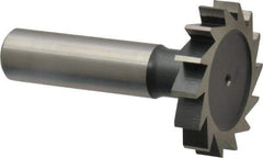 Interstate - 1-3/8" Diam x 1/4" Face Width, Cobalt, 14 Teeth, Shank Connection Woodruff Keyseat Cutter - Uncoated, 2-1/4" OAL x 1/2" Shank, Straight Teeth, ANSI 811, Old Standard 22 - Exact Industrial Supply
