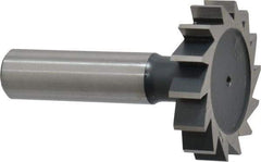 Interstate - 1-1/2" Diam x 5/16" Face Width, Cobalt, 16 Teeth, Shank Connection Woodruff Keyseat Cutter - Uncoated, 2-5/16" OAL x 1/2" Shank, Straight Teeth, ANSI 1012, Old Standard 25 - Exact Industrial Supply