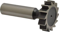 Interstate - 1-1/4" Diam x 5/16" Face Width, Cobalt, 14 Teeth, Shank Connection Woodruff Keyseat Cutter - Uncoated, 2-5/16" OAL x 1/2" Shank, Straight Teeth, ANSI 1010, Old Standard D - Exact Industrial Supply
