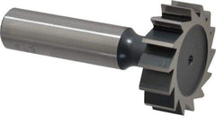 Interstate - 1-1/4" Diam x 3/8" Face Width, Cobalt, 14 Teeth, Shank Connection Woodruff Keyseat Cutter - Uncoated, 2-3/8" OAL x 1/2" Shank, Straight Teeth, ANSI 1210, Old Standard E - Exact Industrial Supply