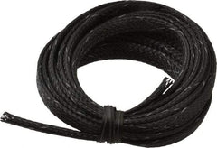 Techflex - Black/White Braided Expandable Cable Sleeve - 10' Coil Length, -103 to 257°F - Exact Industrial Supply