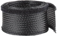 Techflex - Black Braided Cable Sleeve - 3' Coil Length, -103 to 257°F - Exact Industrial Supply